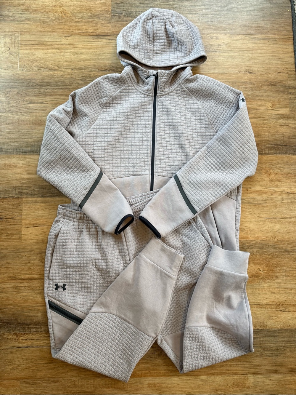 Under Armour Unstoppable Fleece Grid Full Zip Hoodie Pants Pants Set Men’s L
